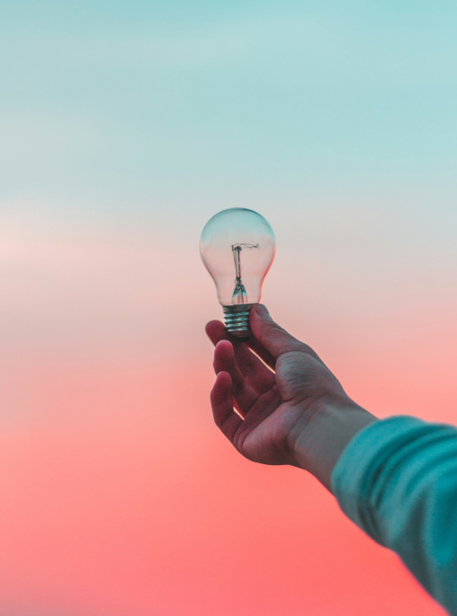 light bulb on a hand